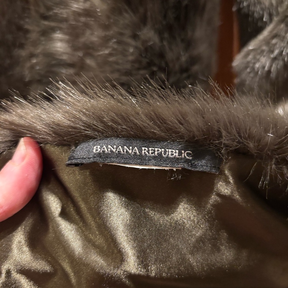 Banana Republic Faux Fur Trimmed Scarf